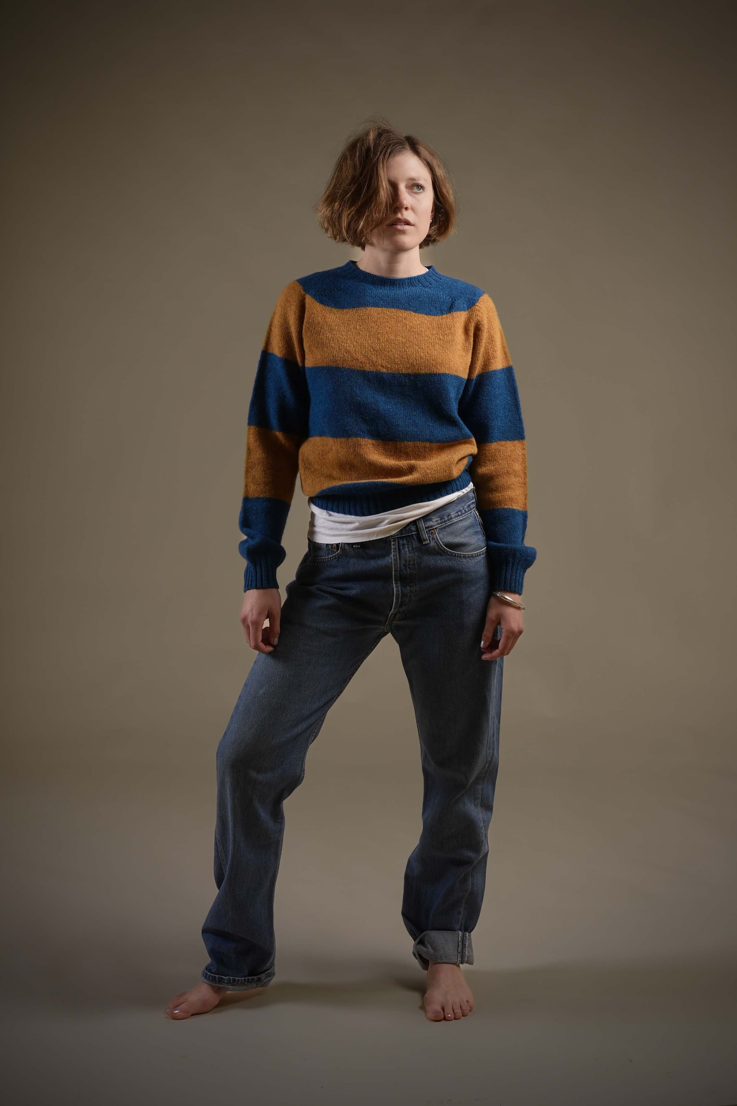 Banded Shetland Lambswool Jumper - Image 6