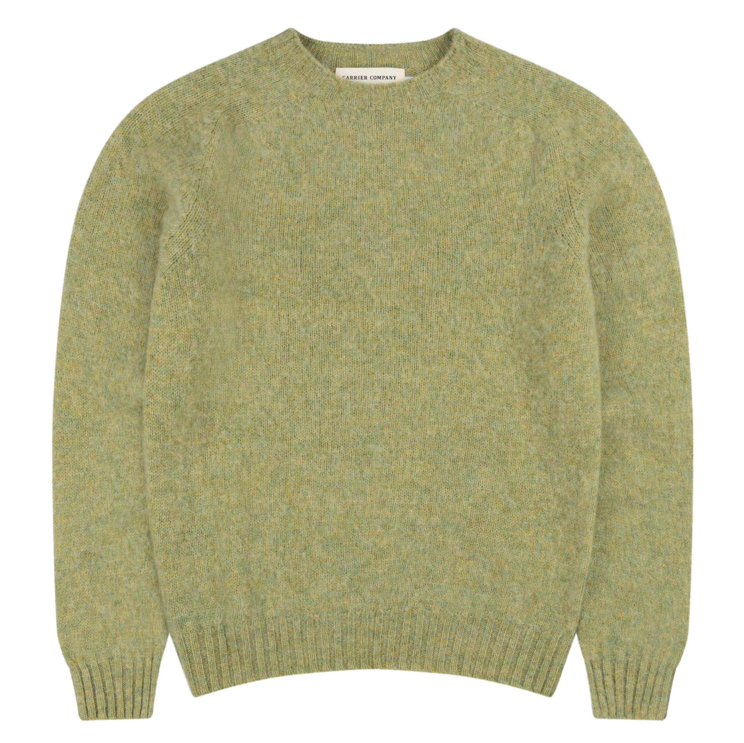 Brushed Shetland Lambswool Jumper Pea Green