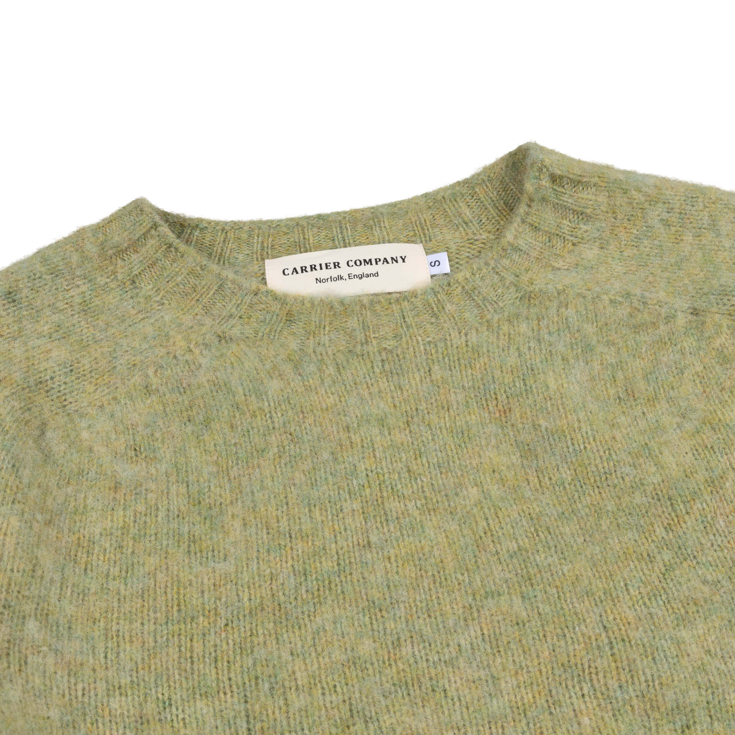 Brushed Shetland Lambswool Jumper Pea Green - Image 2