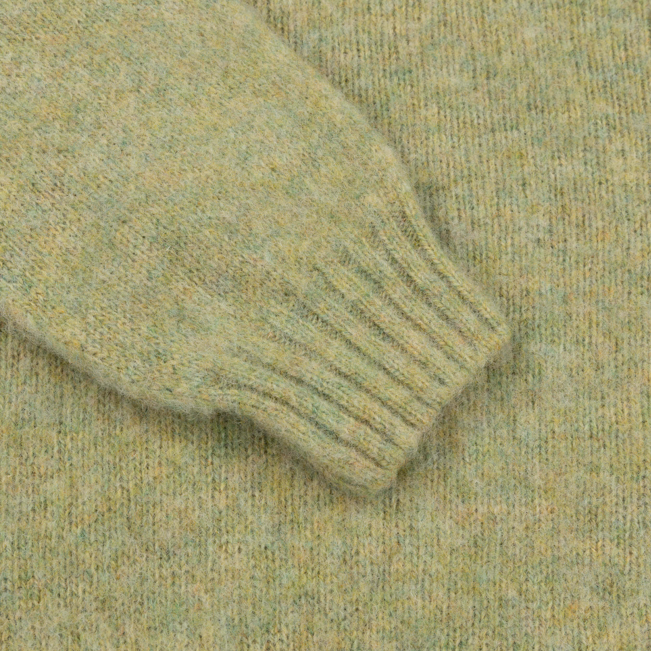 Brushed Shetland Lambswool Jumper Pea Green - Image 3