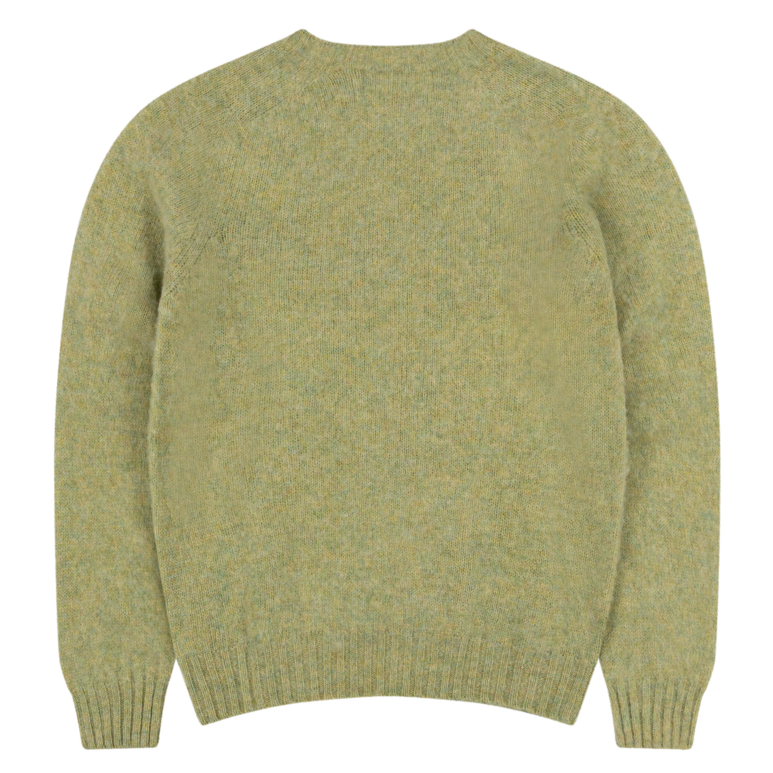 Brushed Shetland Lambswool Jumper Pea Green - Image 4