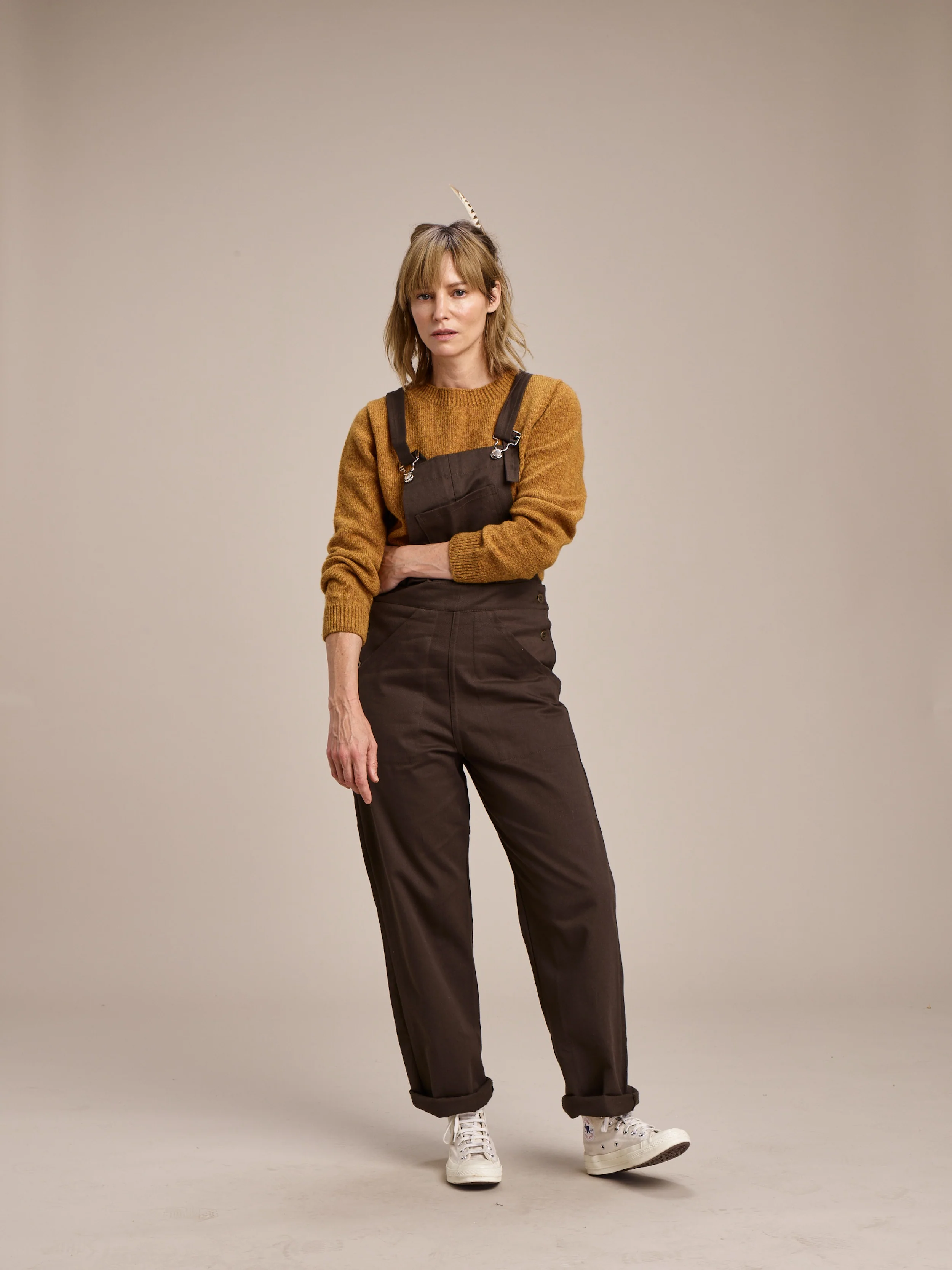 Women's Dungarees Olive - Image 7
