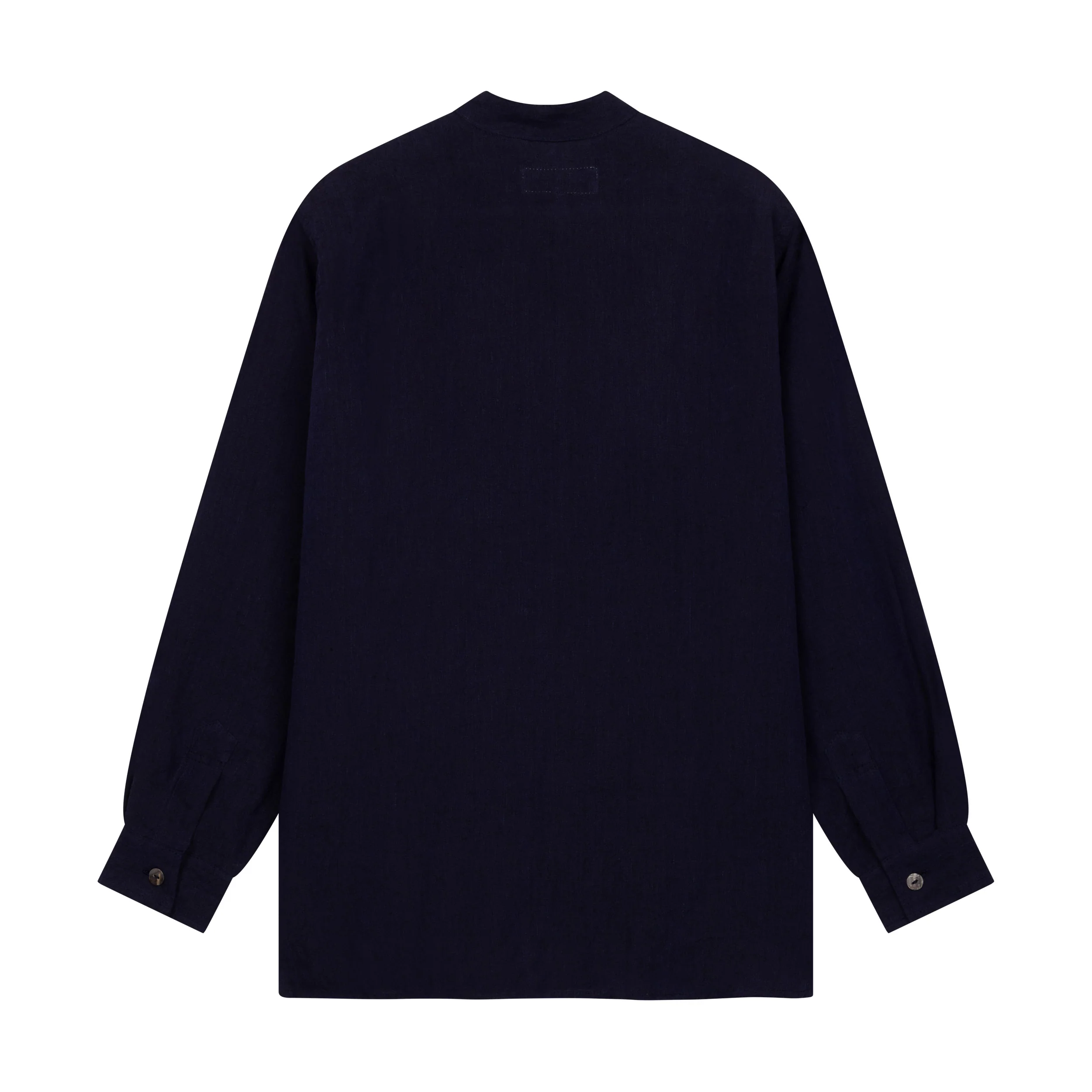 Collarless Linen Work Shirt - Image 4
