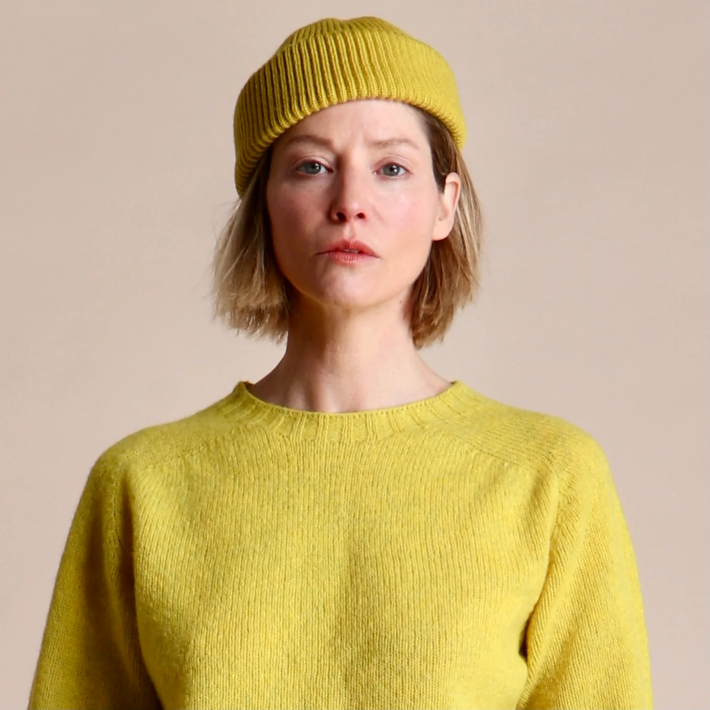 Shetland Lambswool Jumper in Acid - Image 13
