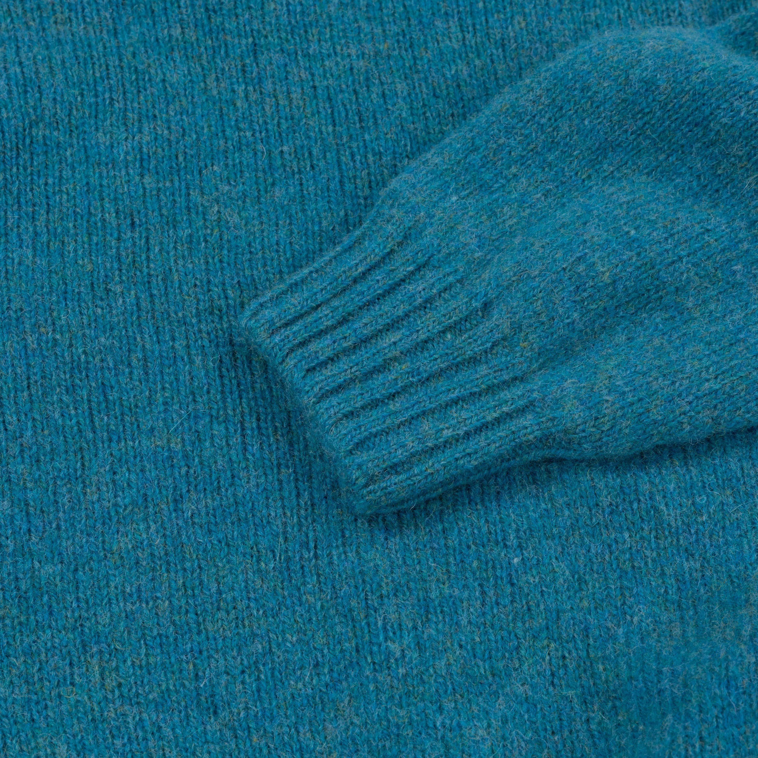 Shetland Lambswool Jumper In Kingfisher - Image 3