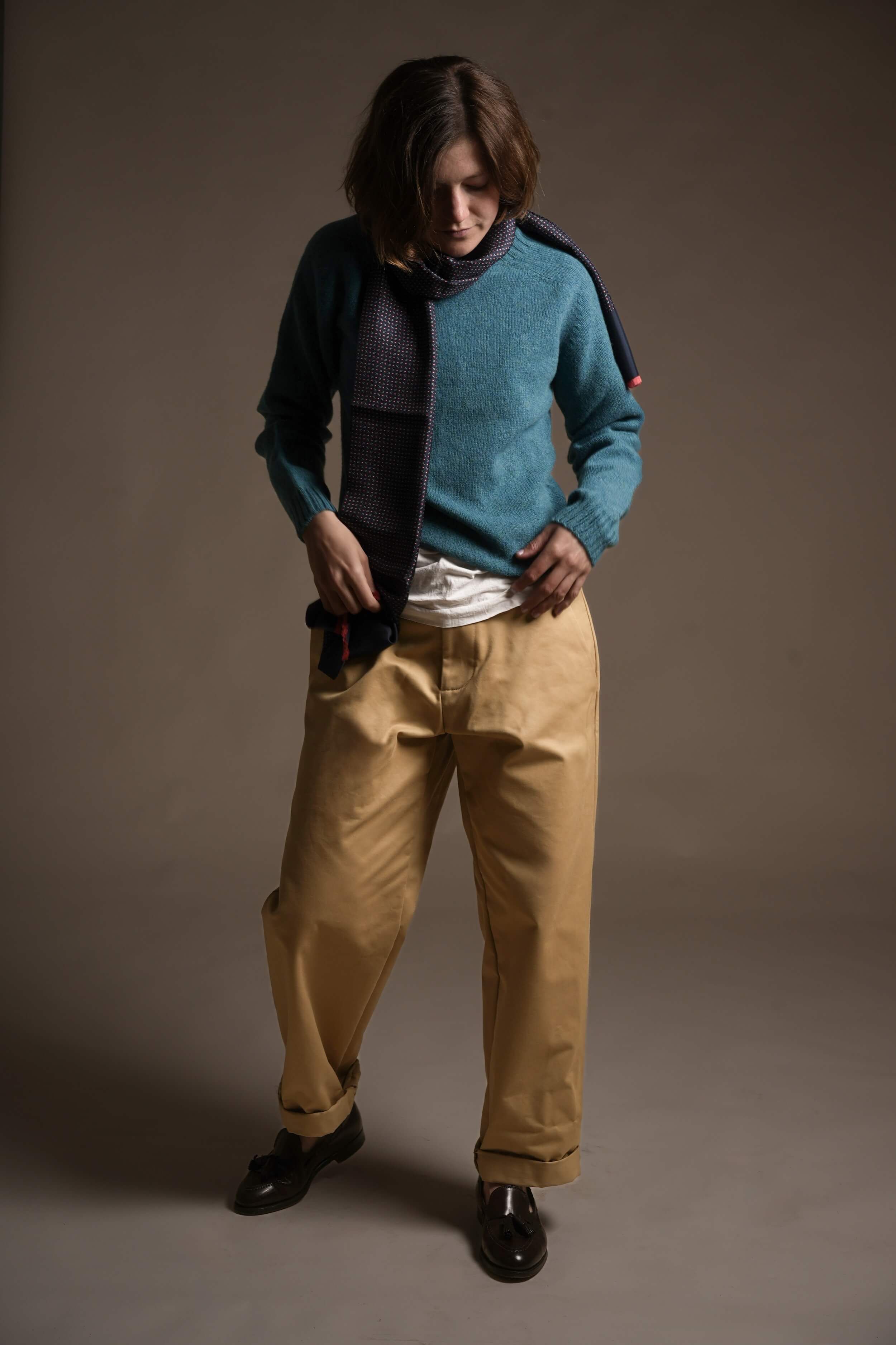 Shetland Lambswool Jumper In Kingfisher - Image 6