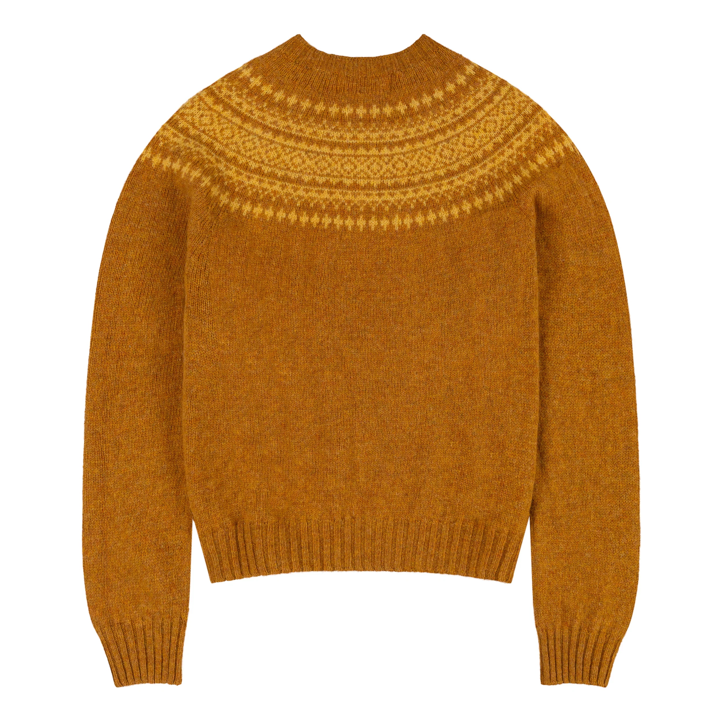 Shetland Lambswool Yoke Jumper (Sunflowers) - Image 4