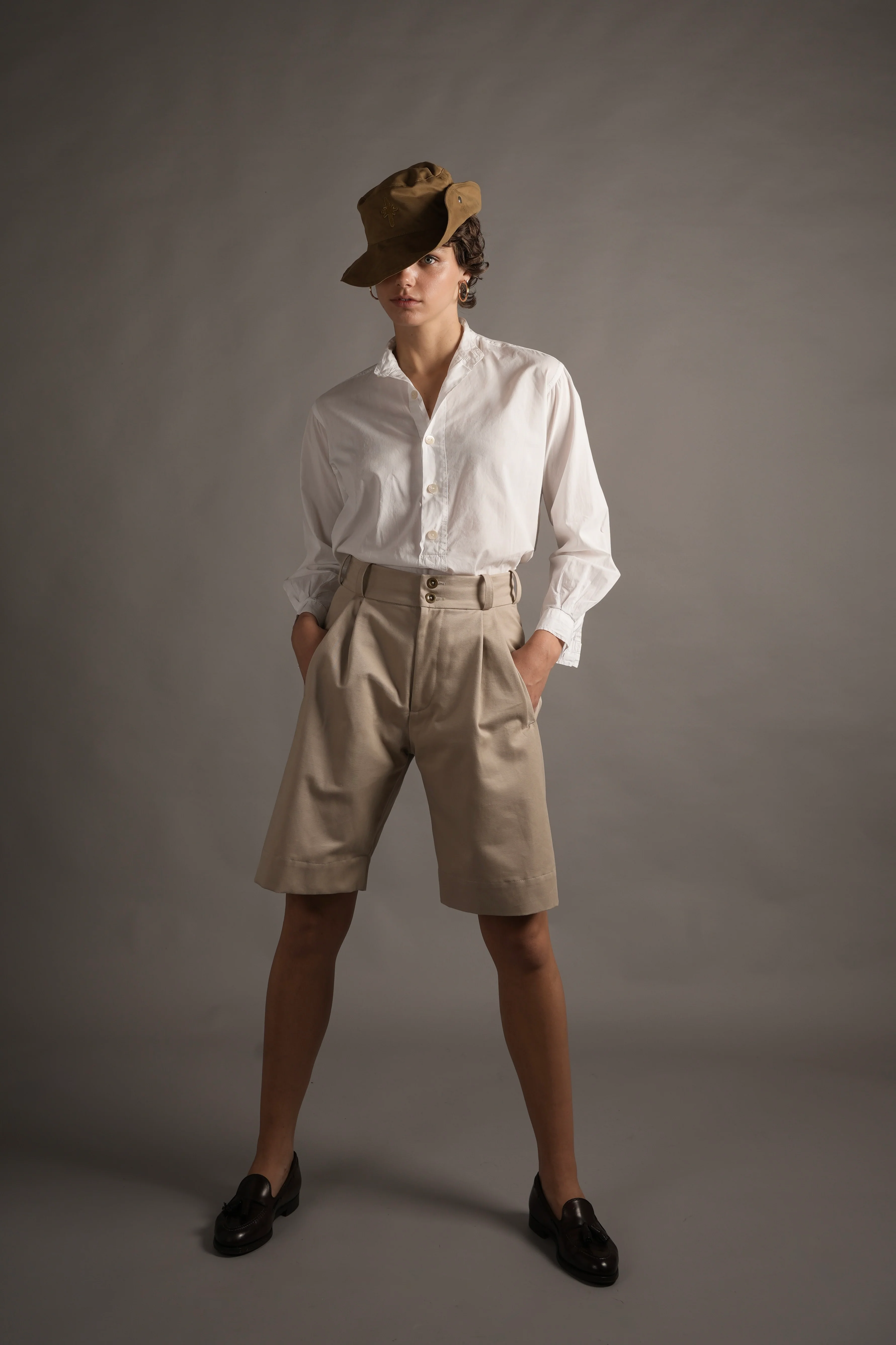 Tan Drill Summer Popper Hat - Image 5